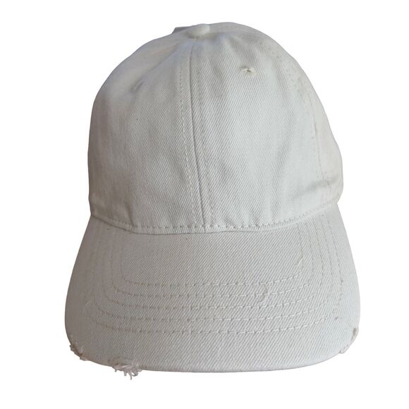 Time and Tru Hat Womens Adjustable Bleached Denim Distressed Baseball Cap NWT - Picture 7 of 9